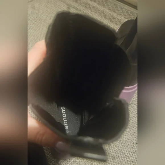 Simons Made In Italy Colourblock Chelsea Platform Purple/Black Boots - Picture 8 of 9